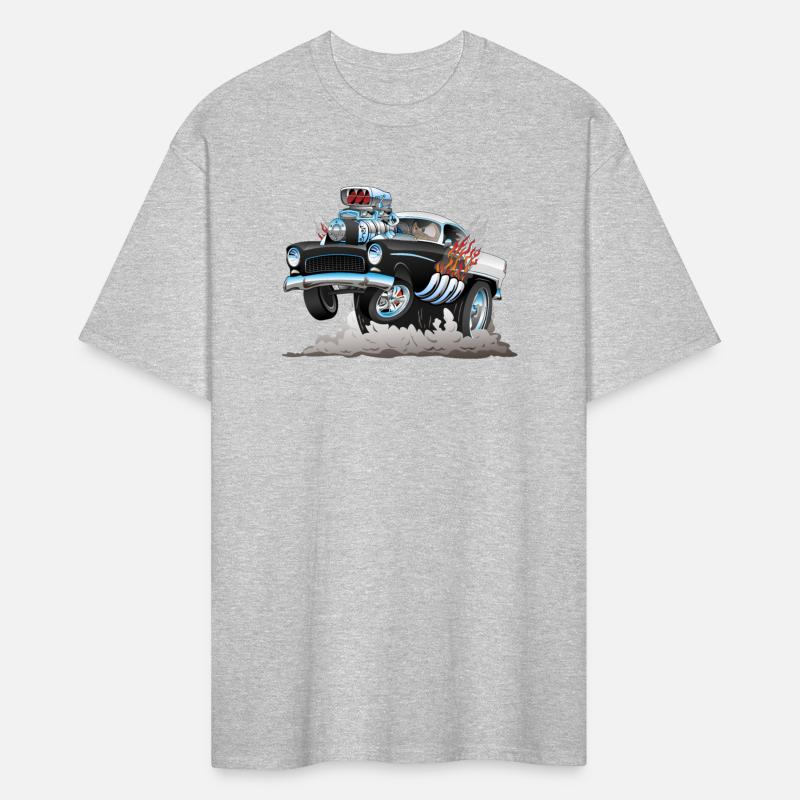 Classic '55 Hot Rod Funny Car Cartoon