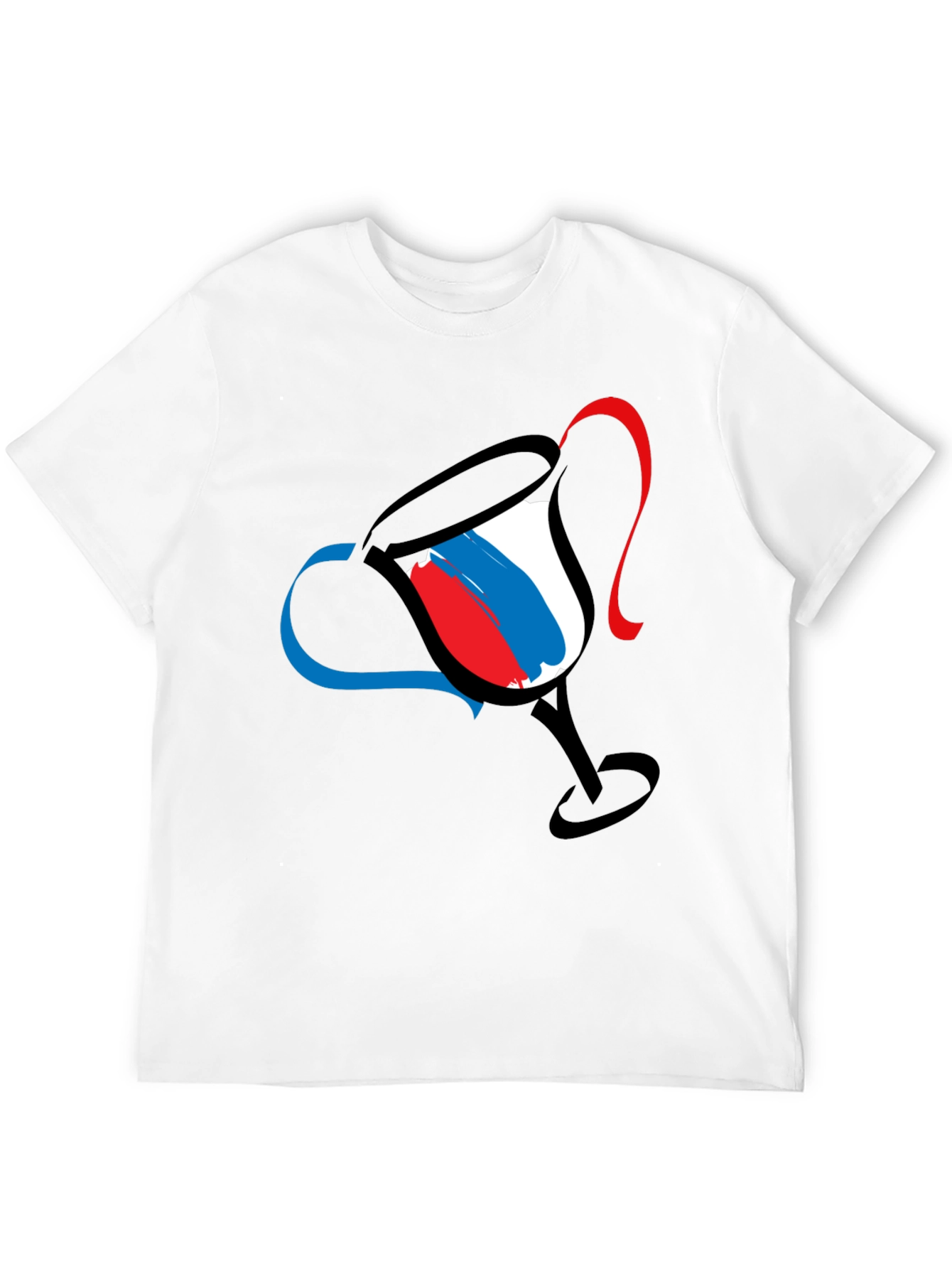 Abstract Wine Glass Graphic Tee - Mens Black T-Shirt