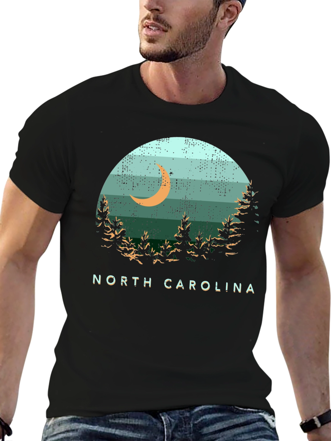 North Carolina Moon Graphic T-Shirt