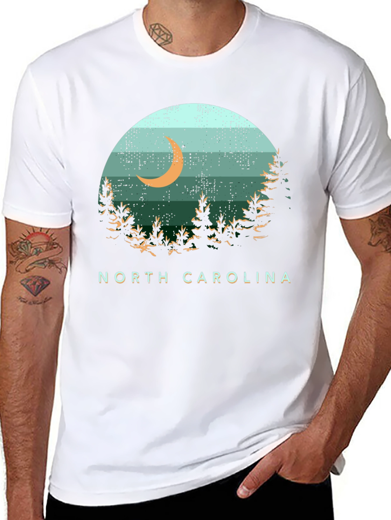 North Carolina Moon Graphic T-Shirt