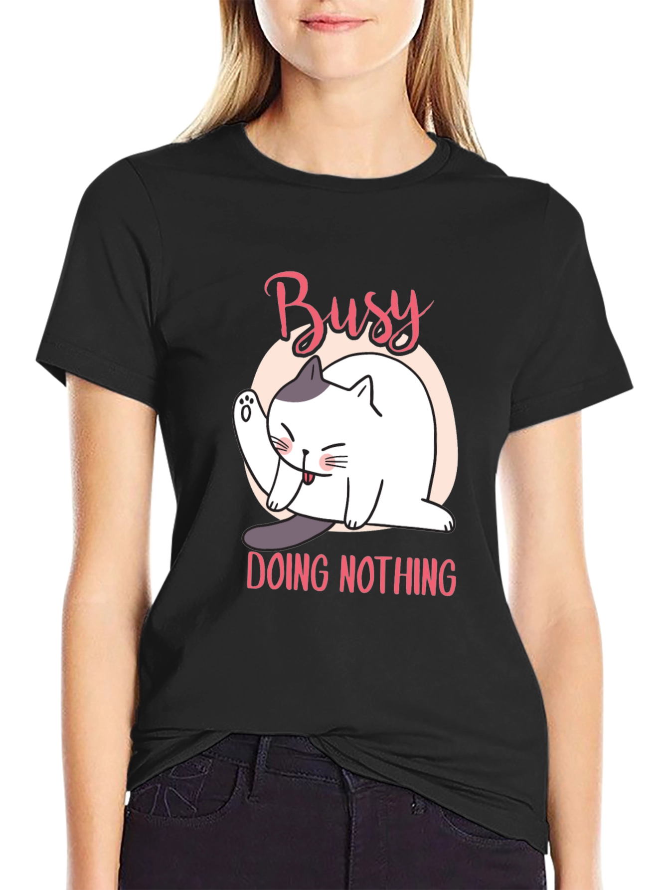 Busy Doing Nothing Cat T-Shirt