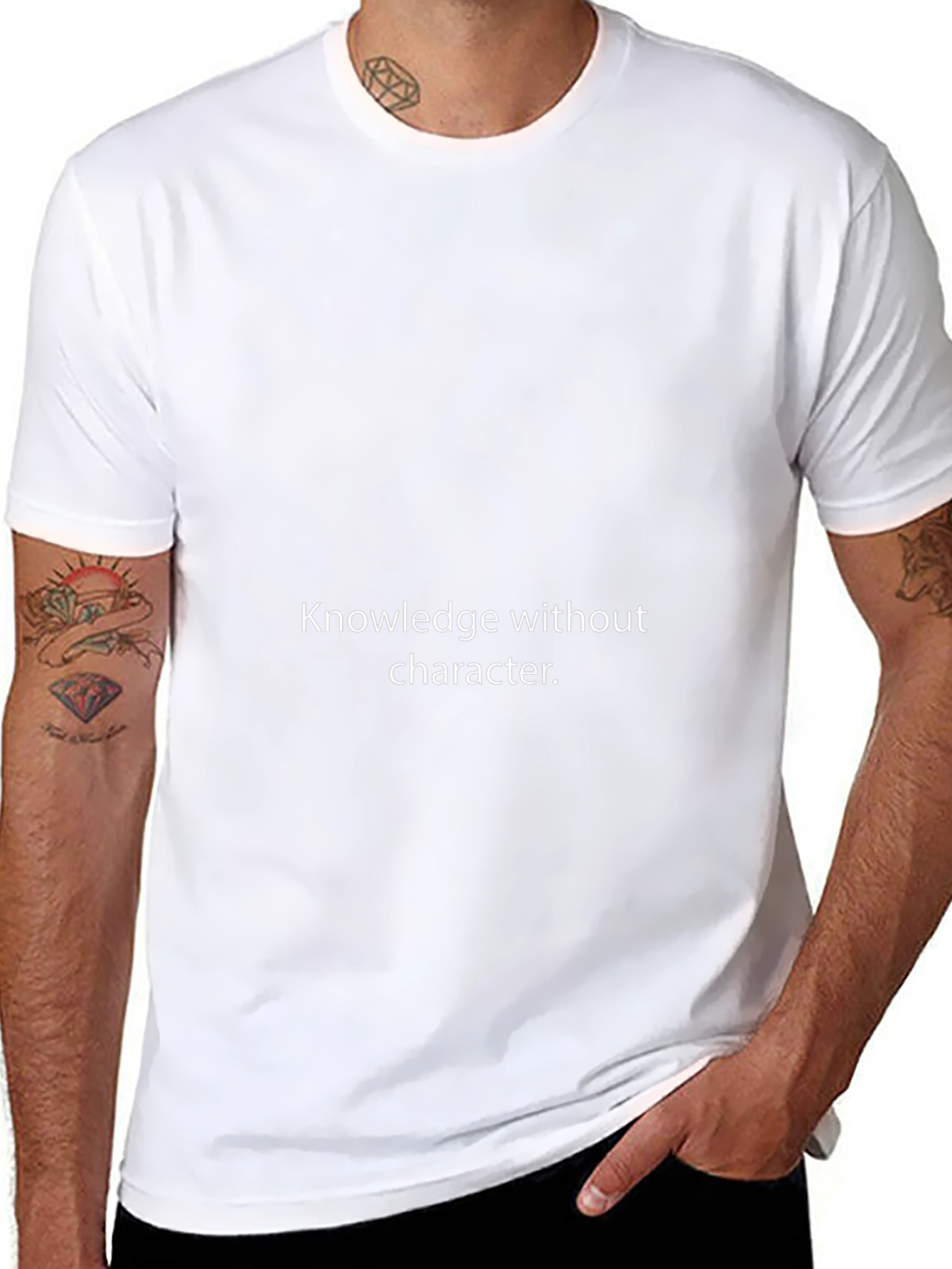 Knowledge Without Character Black T-Shirt