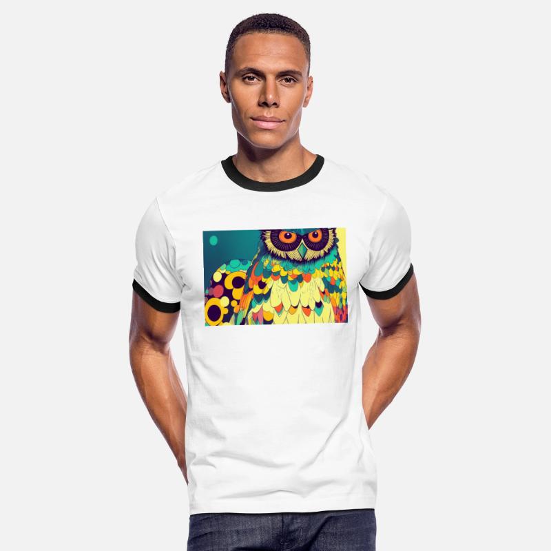 Colorful Owl Portrait Bird Illustration Nature Art