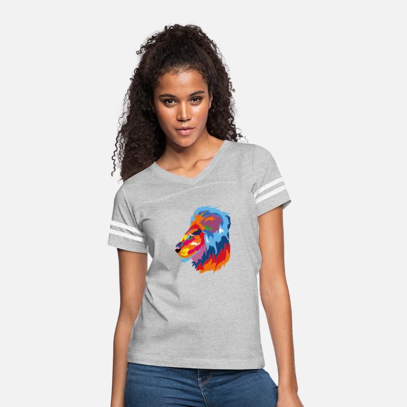 Colorful Rainbow Lion Animal Head