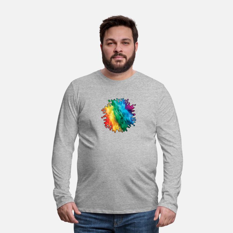 Colorful Rainbow Paint Splatter With Smoke And Fog