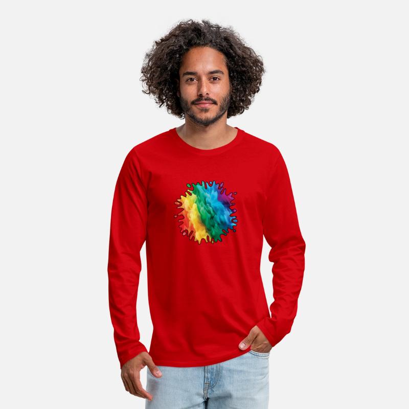 Colorful Rainbow Paint Splatter With Smoke And Fog