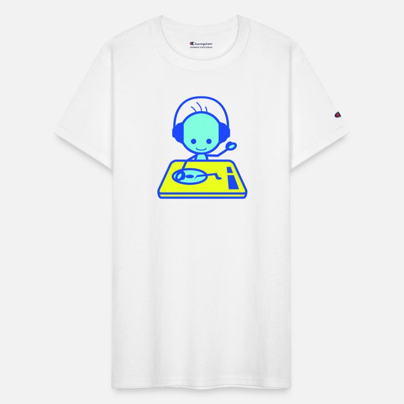 Cool Happy DJ Guy Mixing Console Music Party Man