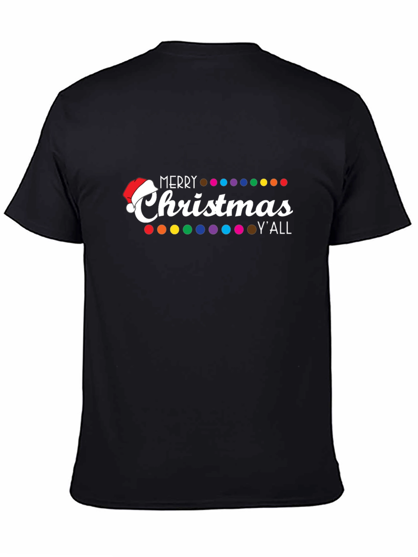 Merry Christmas Yall Black Graphic Tee