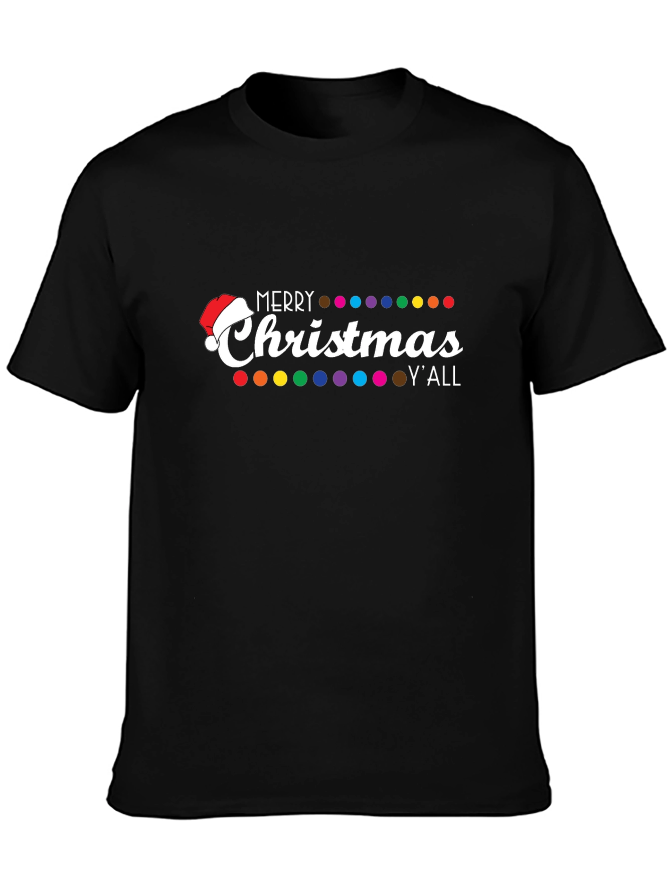Merry Christmas Yall Black Graphic Tee