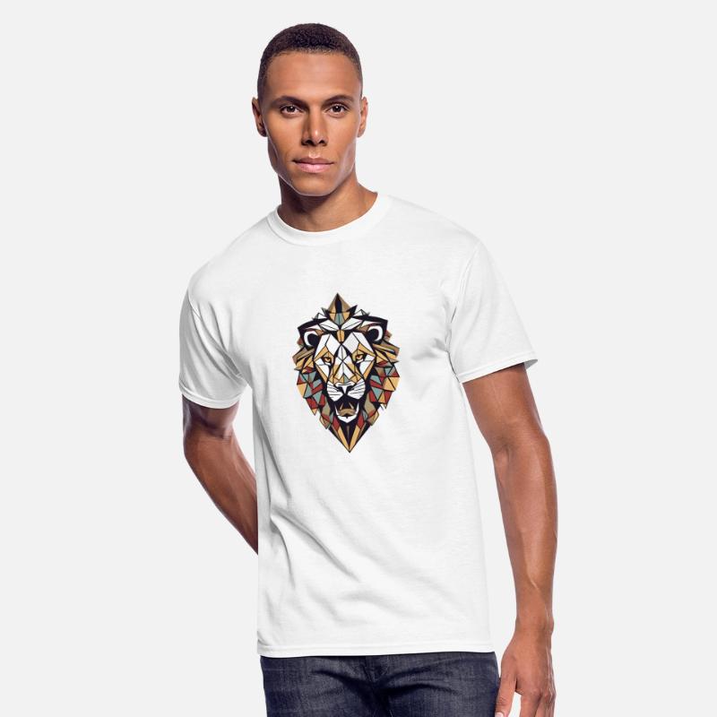 "Cosmic Geometric Lion T-Shirt: Majestic Celestial