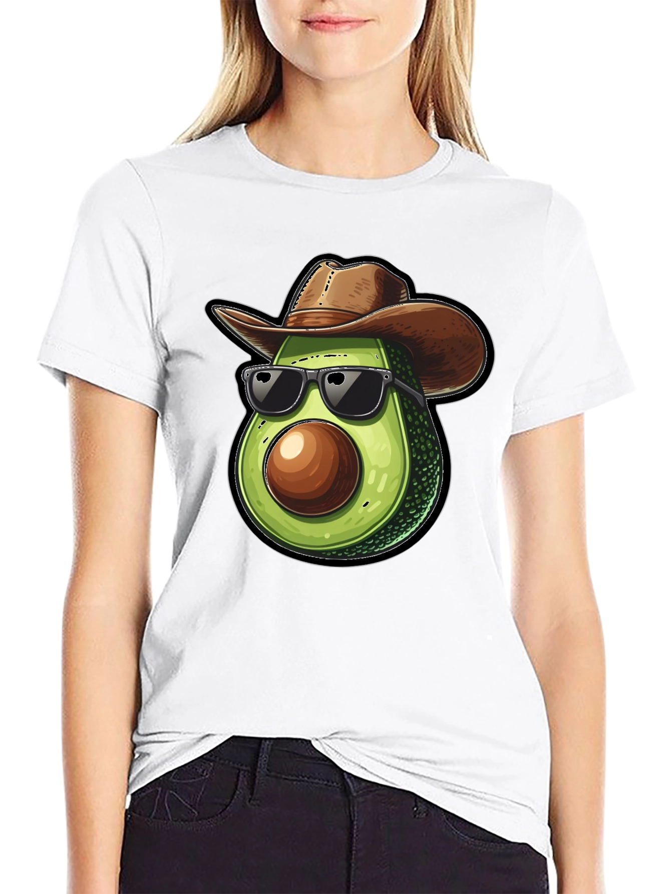 Cool Avocado Cowboy Black T-Shirt