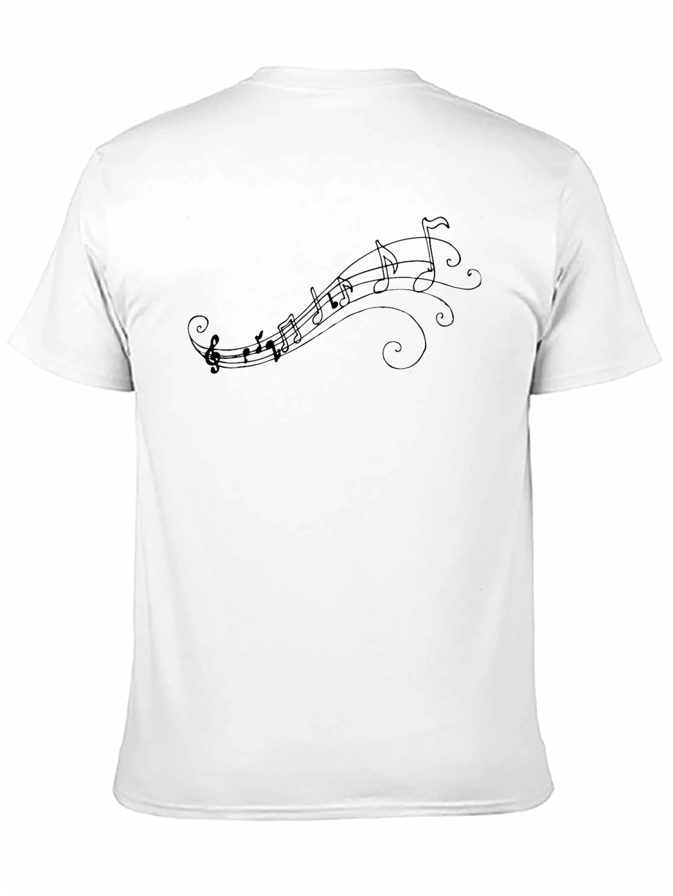 Music Notes Graphic Tee - Black Cotton T-Shirt