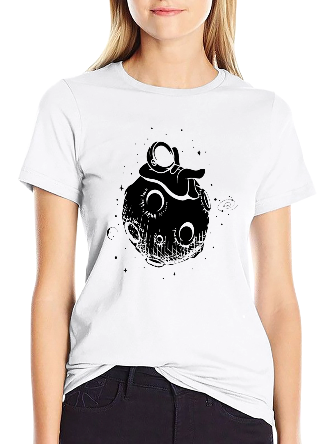 Astronaut Moon Graphic T-Shirt - Relaxed Fit