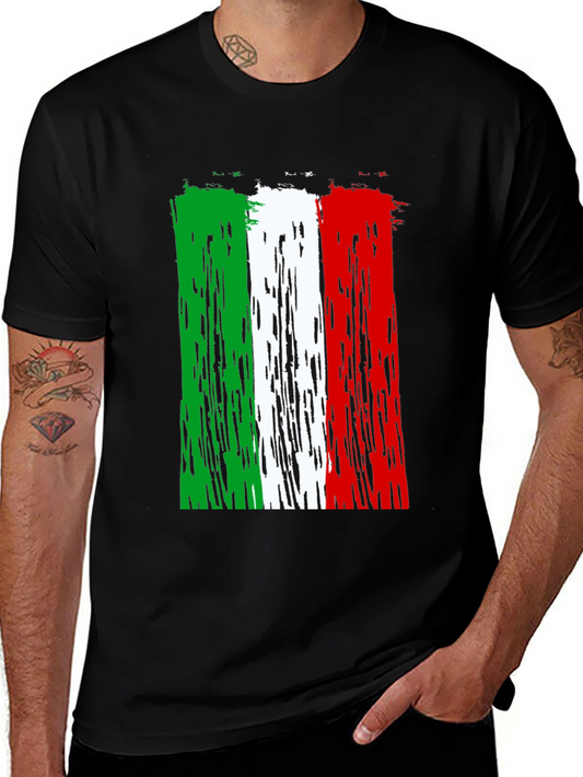 Italian Flag Distressed Graphic T-Shirt