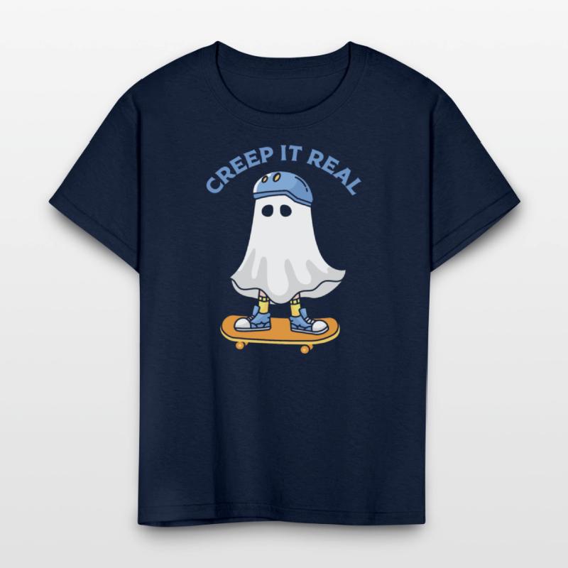 Creep It Real Skateboarding Ghost Retro Halloween
