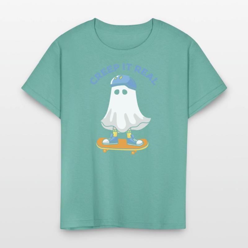 Creep It Real Skateboarding Ghost Retro Halloween