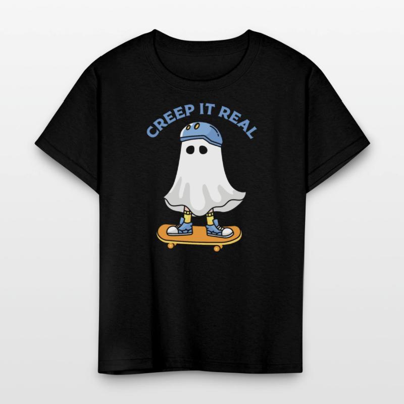 Creep It Real Skateboarding Ghost Retro Halloween