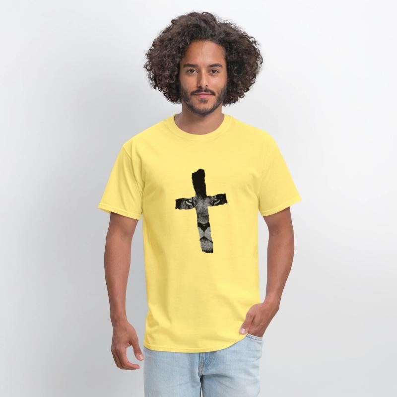 Cross with Lion Christian Religious Print