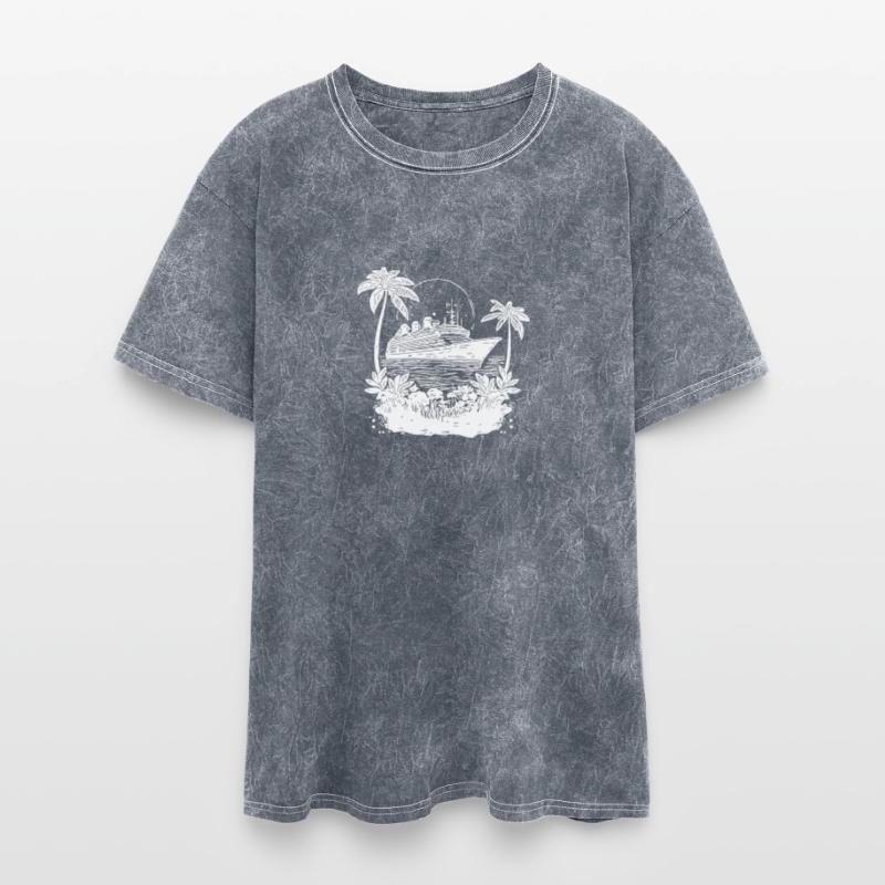 Cruise Ship In Sunset With Palm Trees