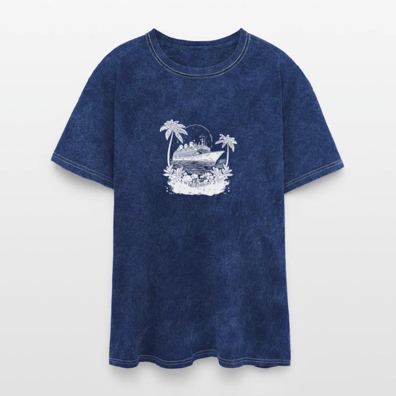 Cruise Ship In Sunset With Palm Trees