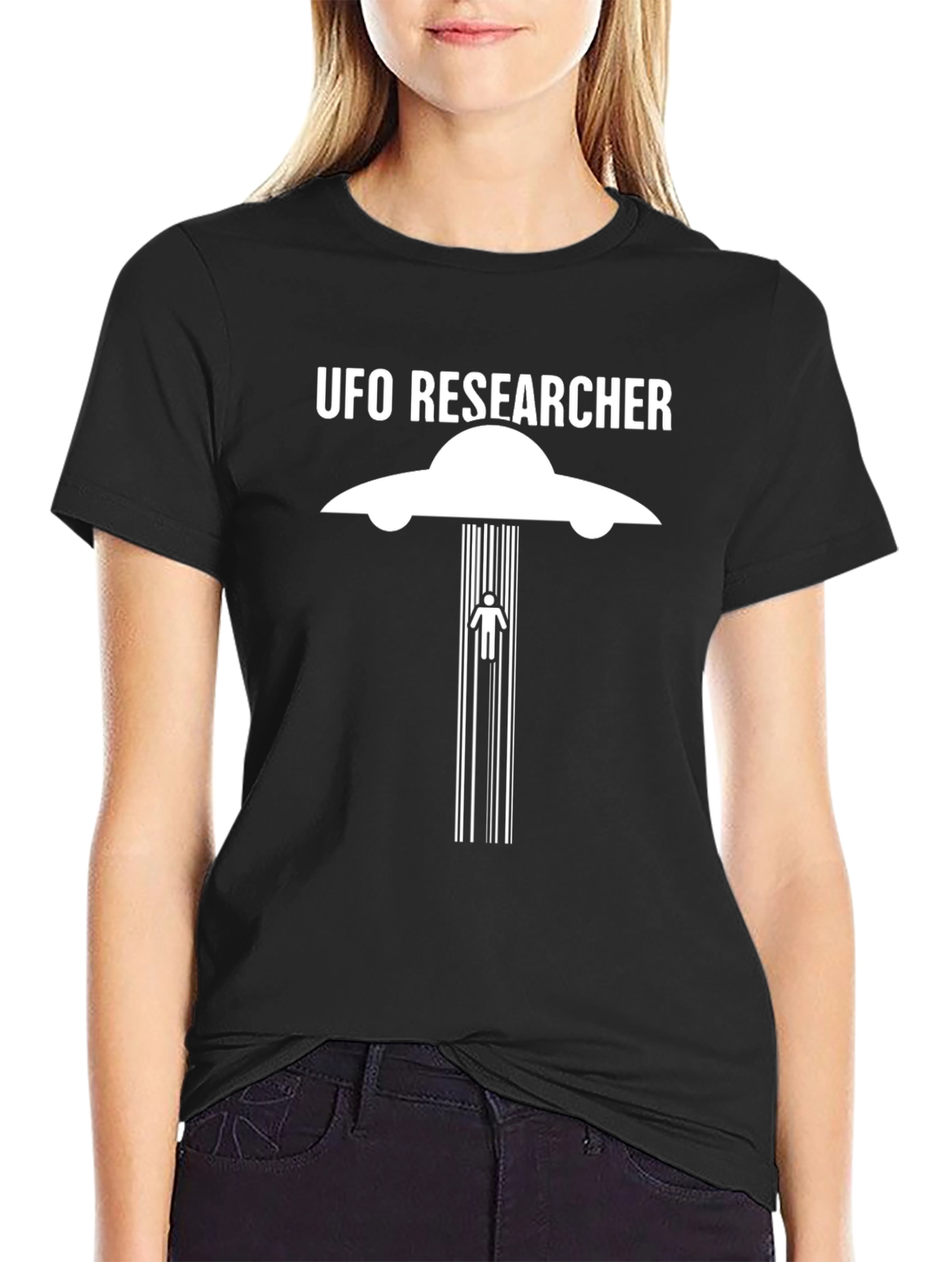 UFO Researcher Graphic T-Shirt - Alien Abduction Tee