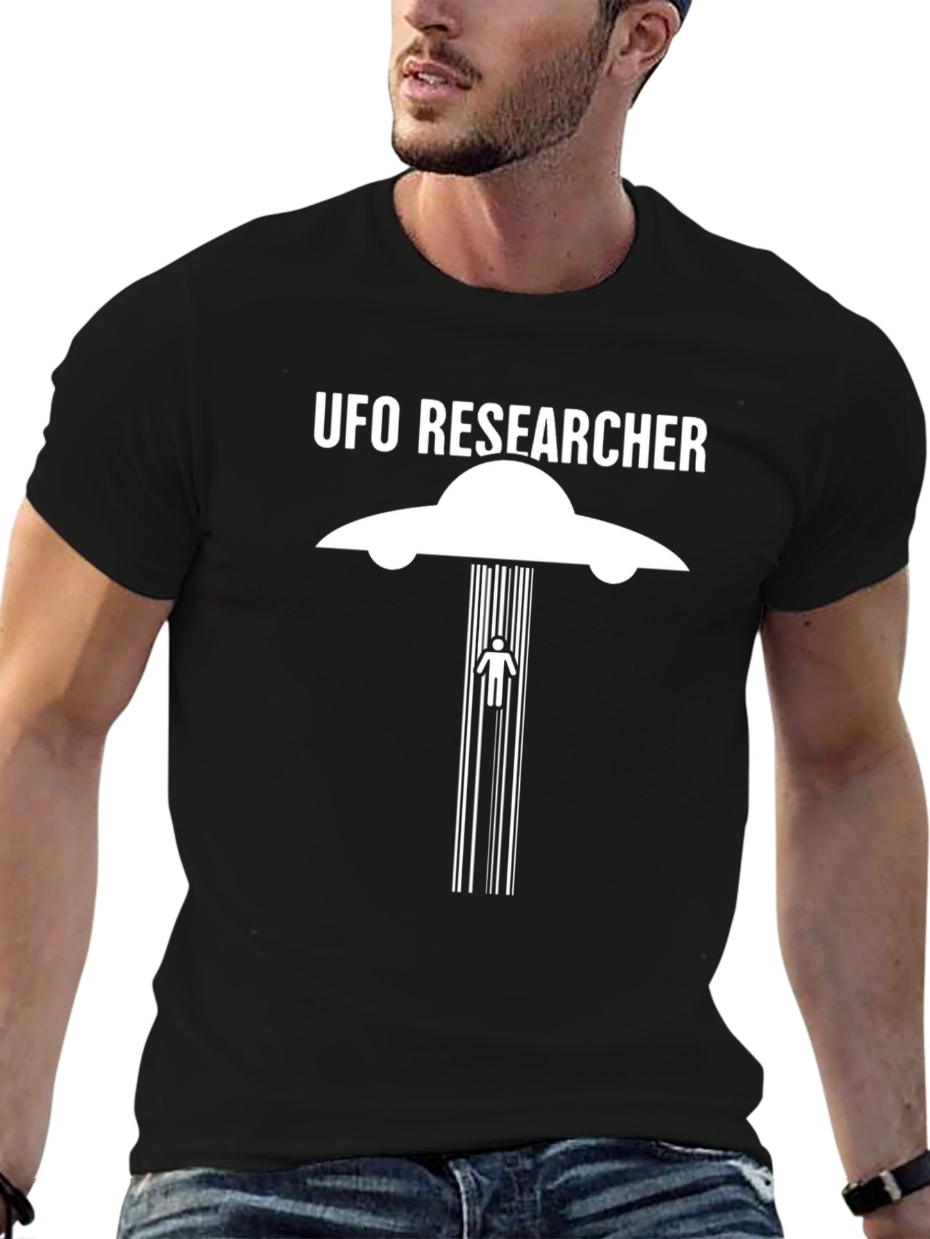 UFO Researcher Graphic T-Shirt - Alien Abduction Tee