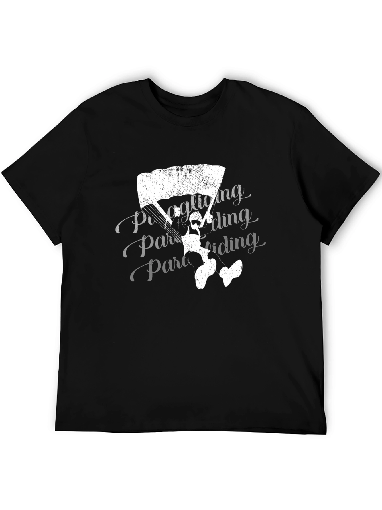 Paragliding Graphic Tee - Black Cotton T-Shirt