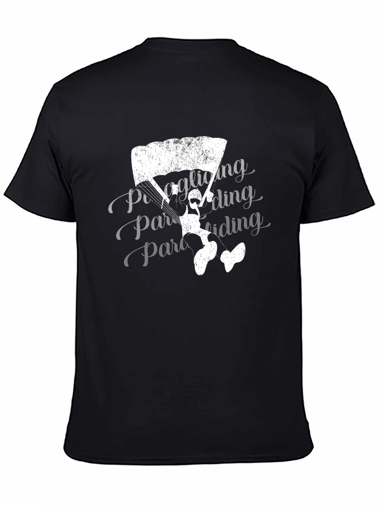 Paragliding Graphic Tee - Black Cotton T-Shirt