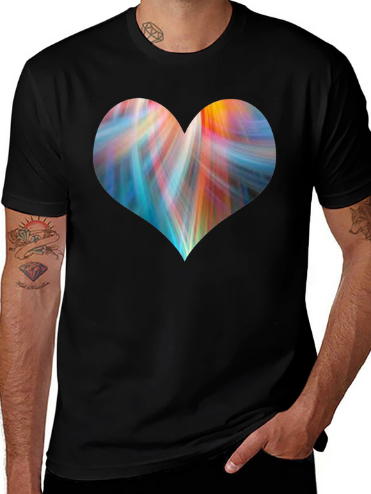 Colorful Heart Graphic T-Shirt - Stylish Casual Tee