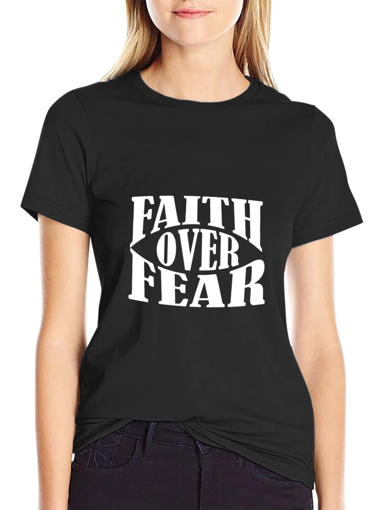 Faith Over Fear Graphic Tee - Mens Black T-Shirt