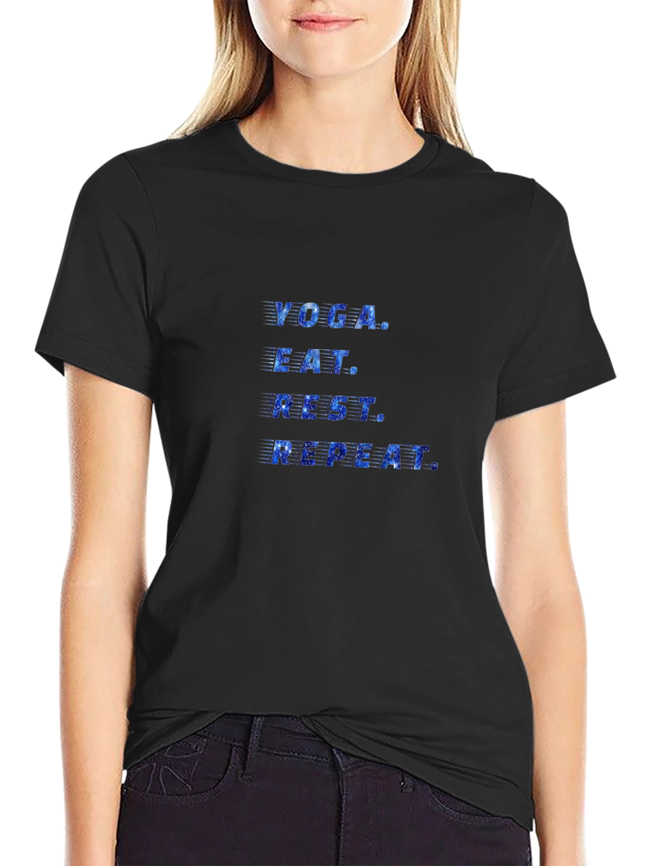 Yoga Eat Rest Repeat Graphic T-Shirt