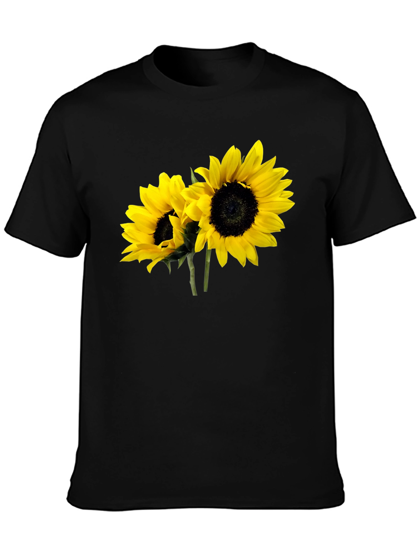 Sunflower Graphic Tee - Black Casual T-Shirt