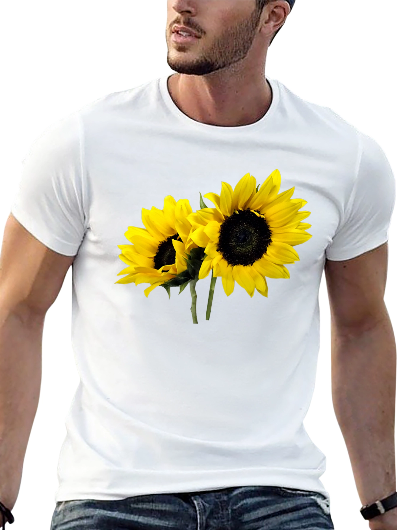 Sunflower Graphic Tee - Black Casual T-Shirt