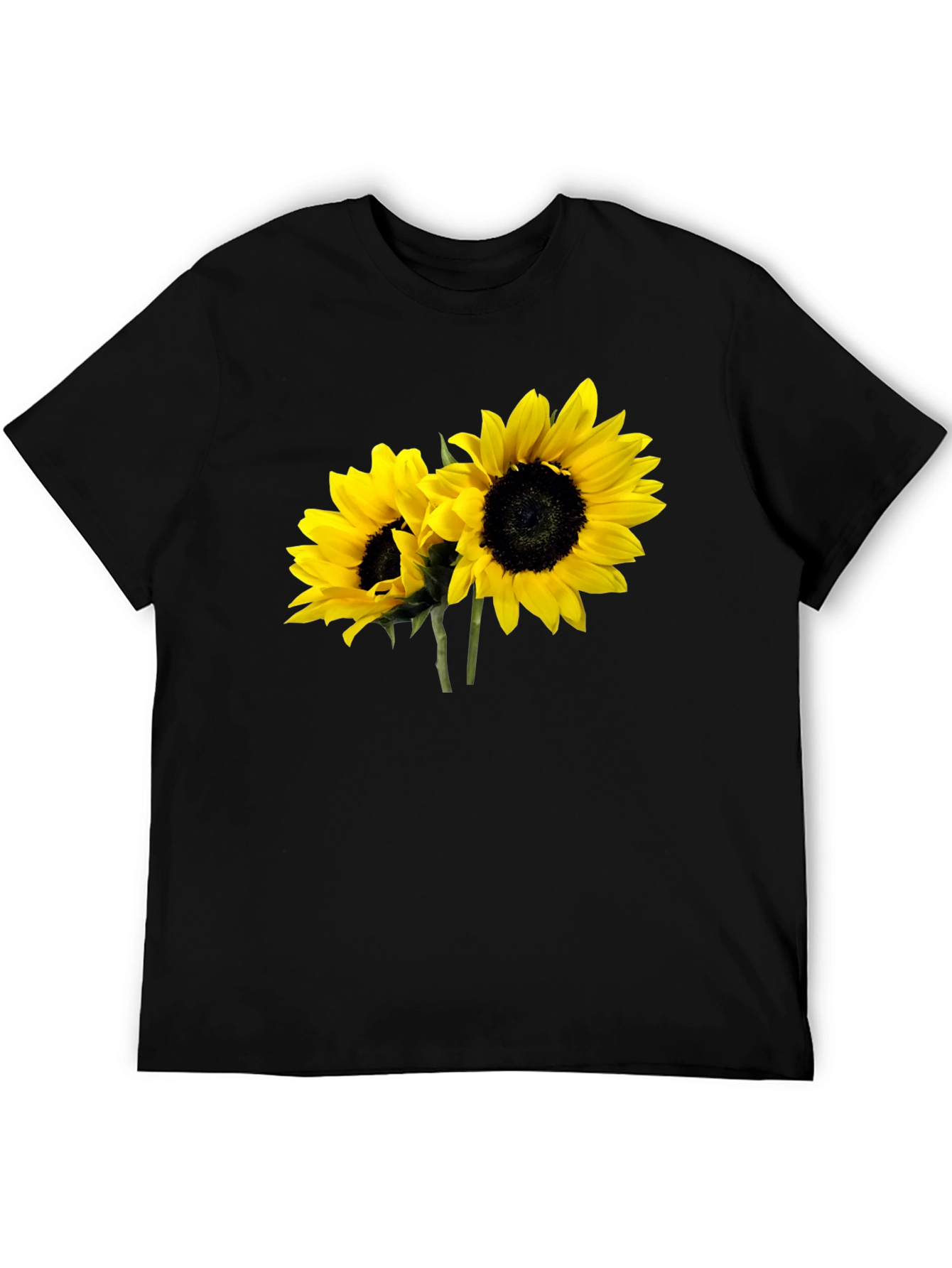 Sunflower Graphic Tee - Black Casual T-Shirt