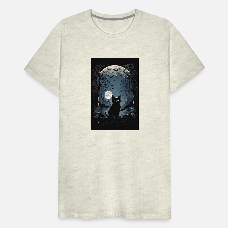 cute black cat with a full moon behind it.