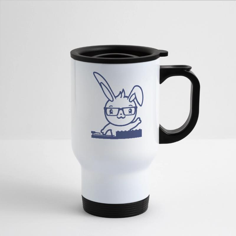 Cute Bunny DJ Rabbit Turntable Mixer Music Party