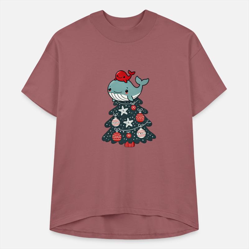 Cute Christmas Tree Cartoon with Sea Creature