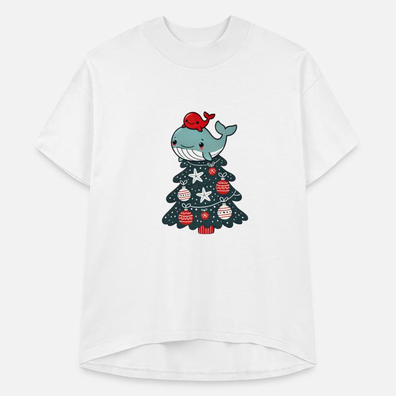 Cute Christmas Tree Cartoon with Sea Creature