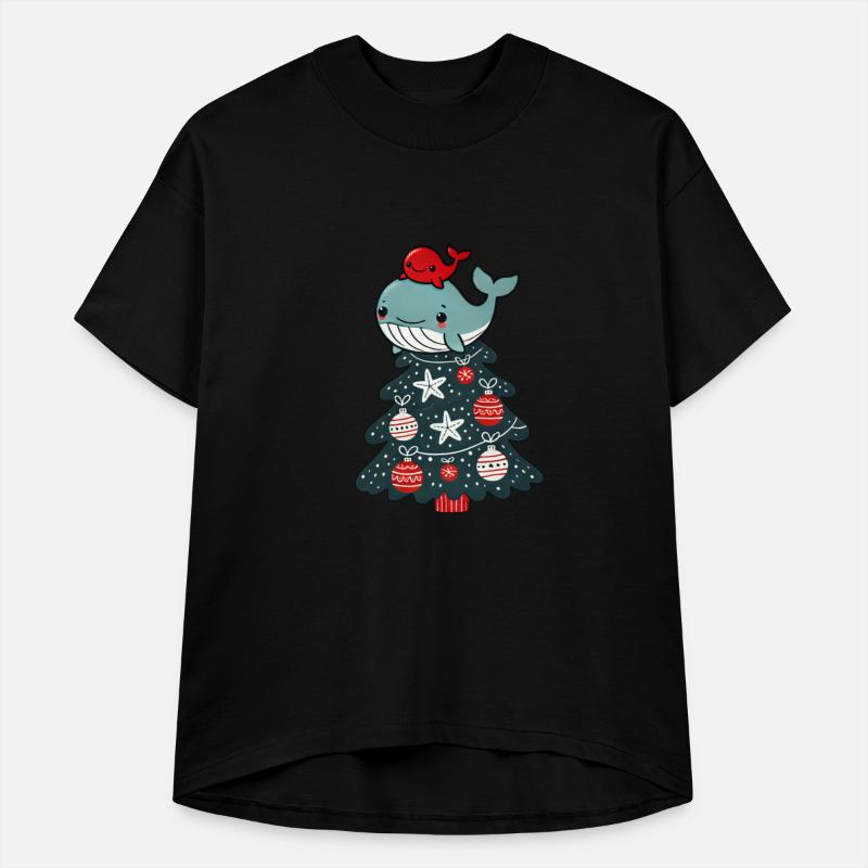 Cute Christmas Tree Cartoon with Sea Creature