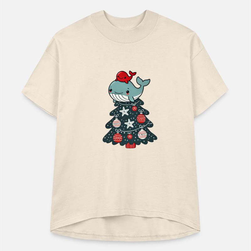 Cute Christmas Tree Cartoon with Sea Creature