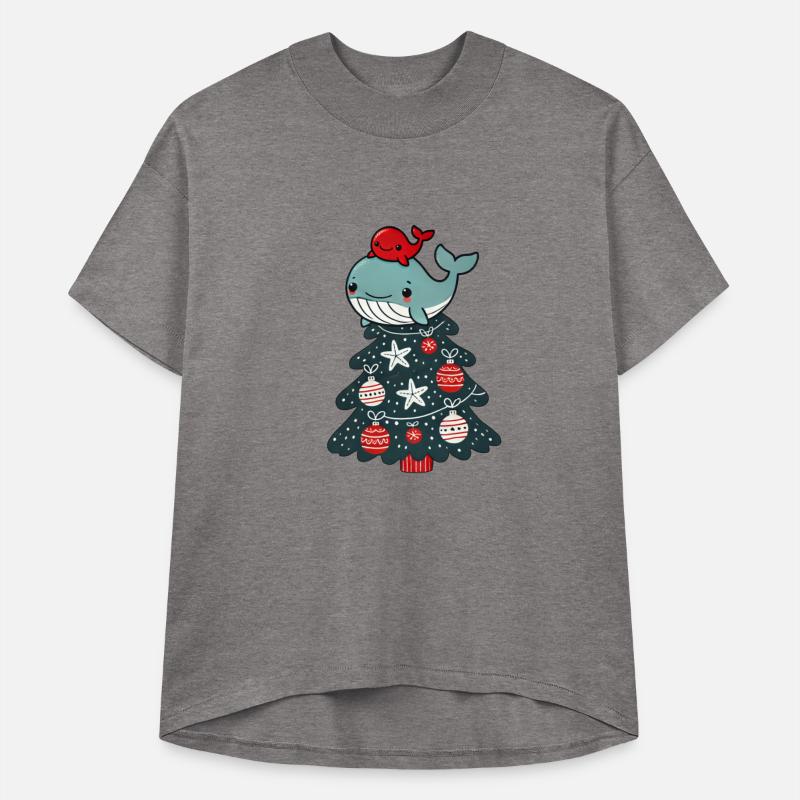 Cute Christmas Tree Cartoon with Sea Creature