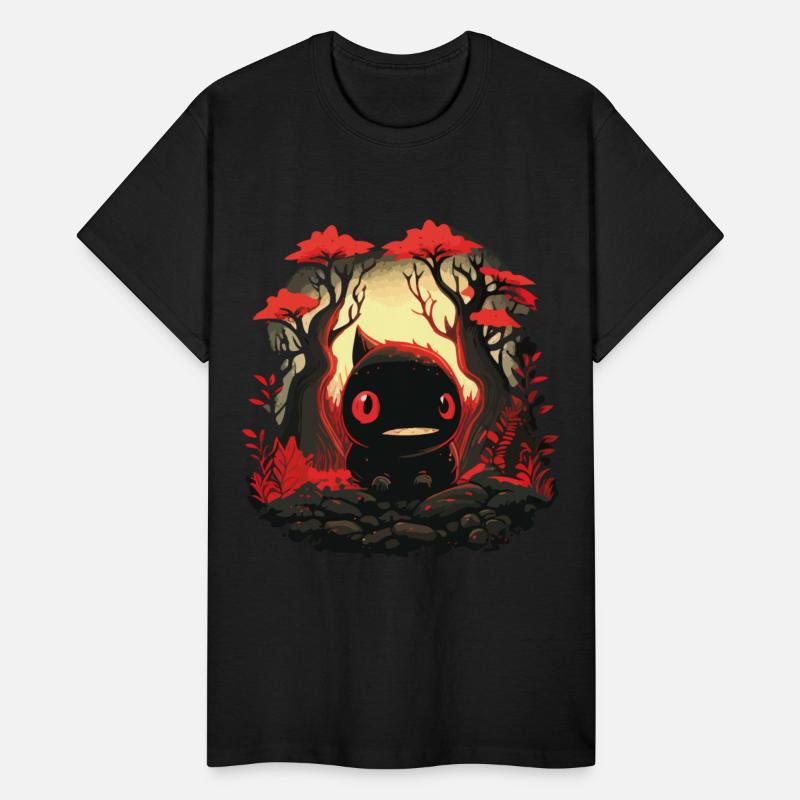 Cute forest monster in red