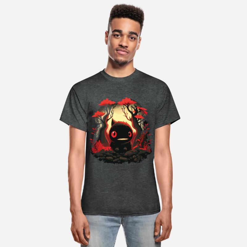 Cute forest monster in red