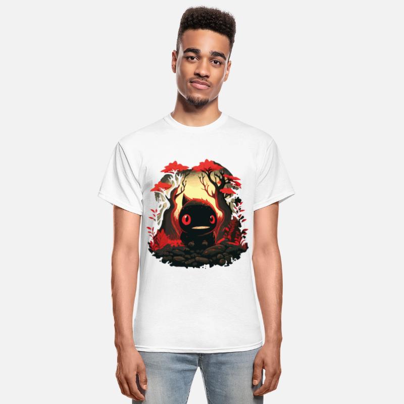 Cute forest monster in red