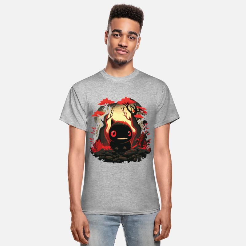 Cute forest monster in red