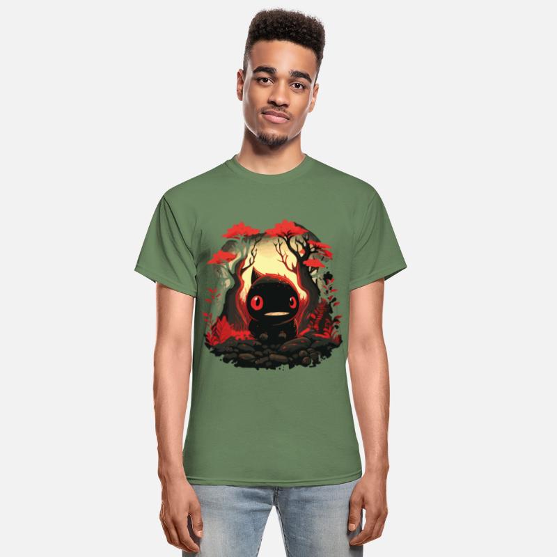 Cute forest monster in red