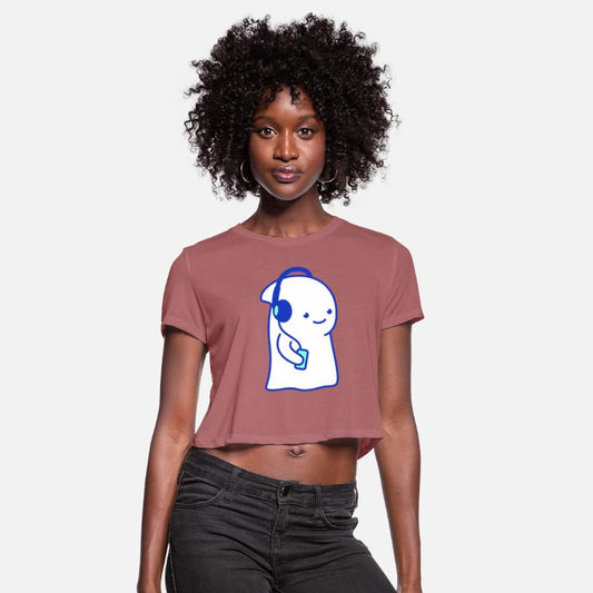 Cute Ghost Horror Halloween Party Listening Music