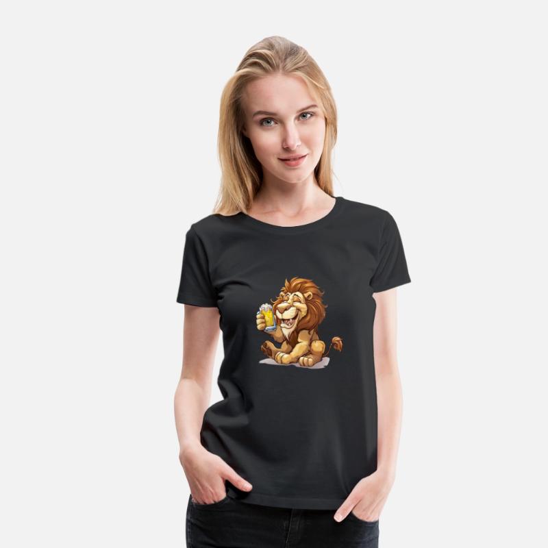 Cute Lion Drinking Beer 2