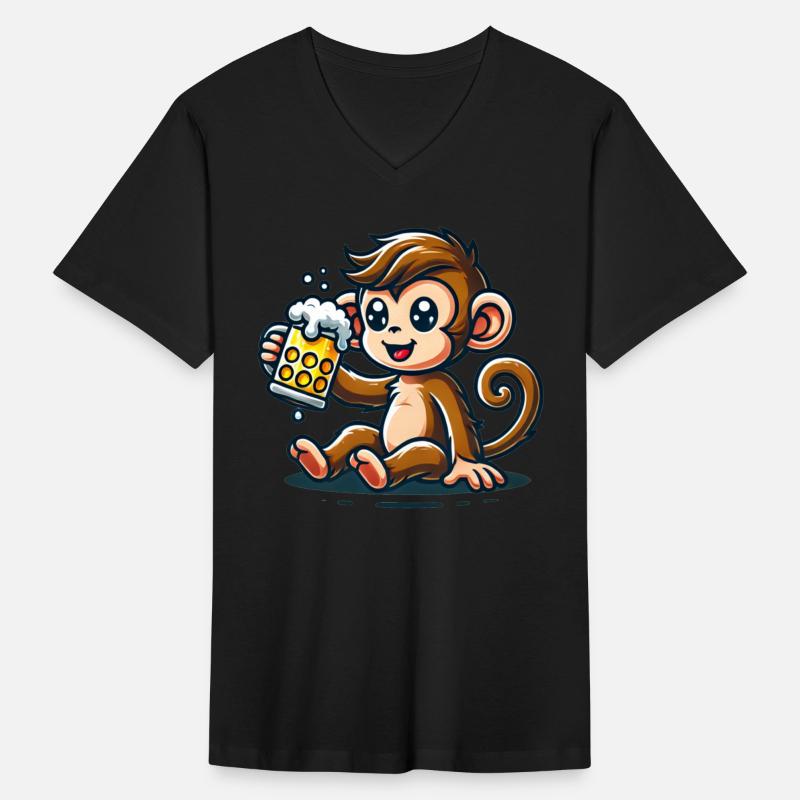 Cute Monkey Drinking Beer
