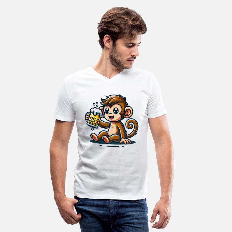 Cute Monkey Drinking Beer